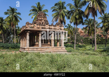 Indien, Karnataka, Hampi, Gejjala Mandapa Tempel Stockfoto