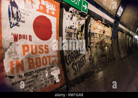 Euston unterirdischen Tunneln, versteckte London Tour Stockfoto