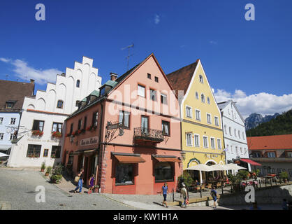Altstadt von Füssen, den südlichen Endpunkt der Romantischen Straße in Bayern, Deutschland. Stockfoto