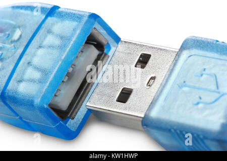 In der Nähe von Blue usb-kabel Stockfoto