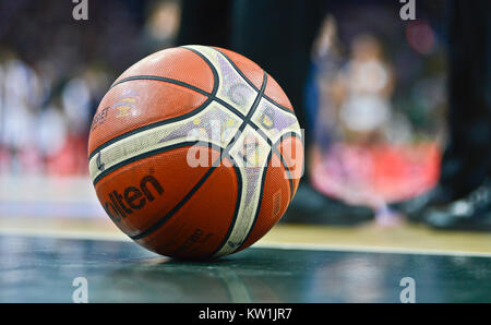 Ein Basketball closeup bei einem Timeout in einem Spiel Stockfoto
