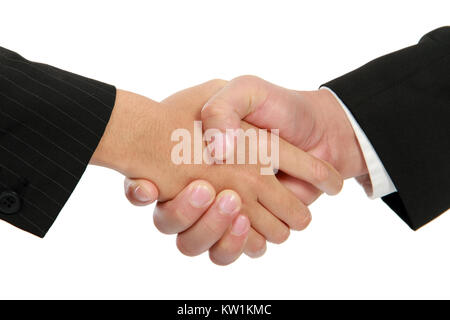 Handschlag zwischen Unternehmer und Unternehmerin Stockfoto