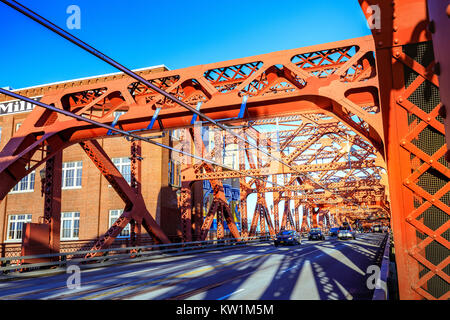 Portland, US-Dec 21, 2017: Der Broadway Bridge in der Innenstadt von Portland, ODER Stockfoto