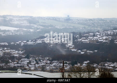 Winter schnee Szenen um Birch Vale, High Peak, Großbritannien Stockfoto