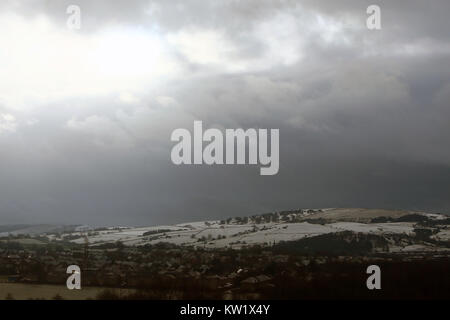 Winter schnee Szenen um Birch Vale, High Peak, Großbritannien Stockfoto