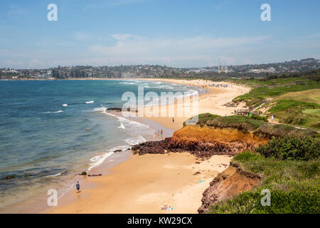 Blick nach Süden entlang der Long Reef Strand in Richtung Dee Why am nördlichen Strände von Sydney, New South Wales in Australien Stockfoto