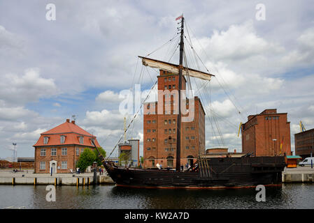 Wismar, alter Hafen, Kogge Wissemara, Alter Hafen Stockfoto