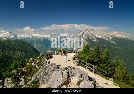 Berchtesgadener Land, Aussichtspunkt Jenner mit Watzmann und Steinerne Meer, Berchtesgadener Land, Jenner Aussichtspunkt mit Watzmann und Steinernem Mee Stockfoto