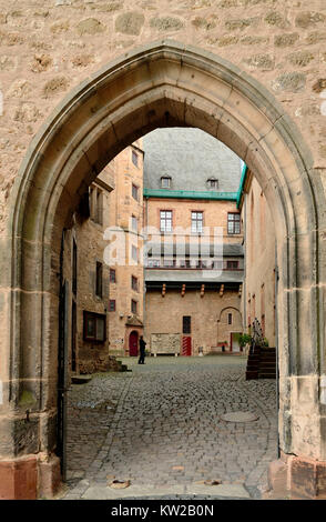Marburg, schloss Innenhof Landgraf, Innenhof Landgrafenschloss Stockfoto
