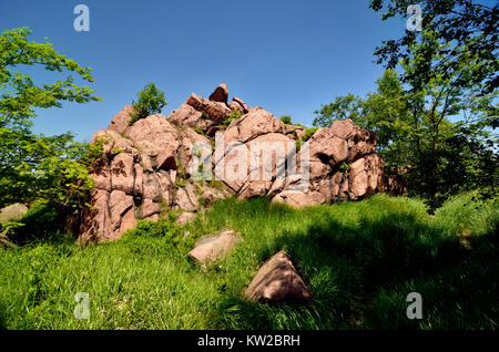 Osterzgebirge, kleine Lugstein auf dem Bogen mountain Crest, Kleiner Lugstein auf dem Erzgebirgskamm Stockfoto