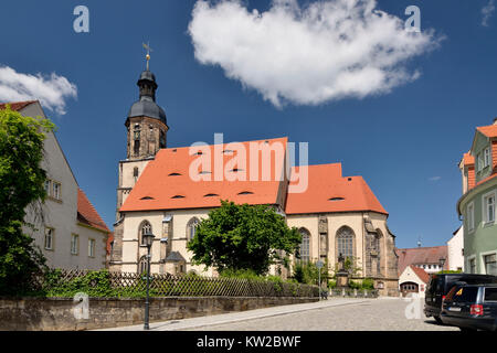 Osterzgebirge, Dippoldiswalde, gotische Kirche Saint, Marien und Laurentius, gotische Kirche St. Marien und Laurentius Stockfoto