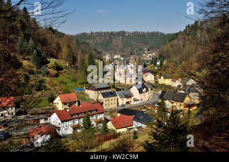 Elbsandstein, Bad Schandau, Bezirk Docking-stationen, Bad Schandau, Gemeinde Krippen Stockfoto