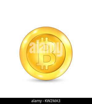 Bitcoin Symbol für Internet Geld. Crypto Währungssymbol. Auf weissem Hintergrund Stock Vektor