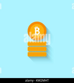 Bitcoin Zeichen für Internet Geld. Crypto Währungssymbol. Einfache flache Symbol Stock Vektor