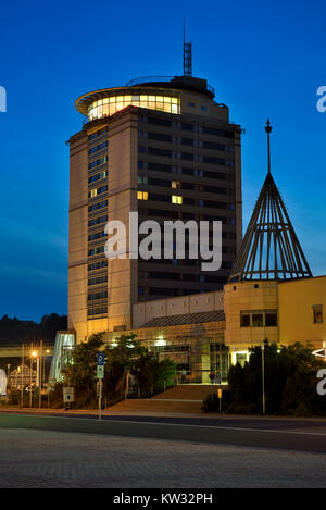 High Rise Hotel Arcadia mit Panoramablick Restaurant, Thüringen, Suhlen, Hochhaushotel Arcadia mit Panoramarestaurant, Thüringen, Suhl Stockfoto