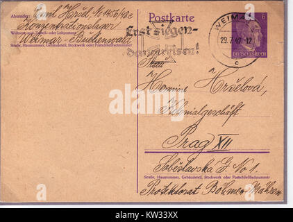 Das Konzentrationslager Buchenwald in Deutschland war eine Einrichtung aus der NS-Zeit, die für ihre Rolle während des Holocaust und seine historische Bedeutung im Zweiten Weltkrieg bekannt war. Stockfoto