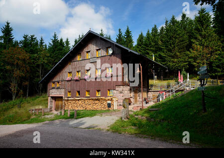 In der Nähe von Suhler Hütte der Racing steilen Weg, Thüringer Wald, Suhler Hütte nahe des Rennsteig, Thüringer Wald Stockfoto