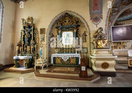 Innenansicht der Kirche St. Maria Magdalena in Czersk, Woiwodschaft Pommern, Polen. Stockfoto