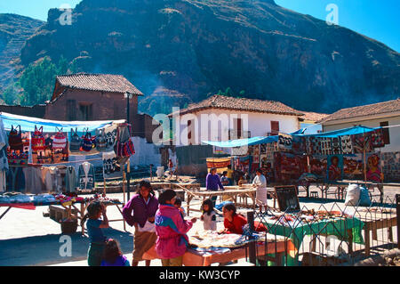 Markt, Plaza de Armas, Pisac, Peru Stockfoto