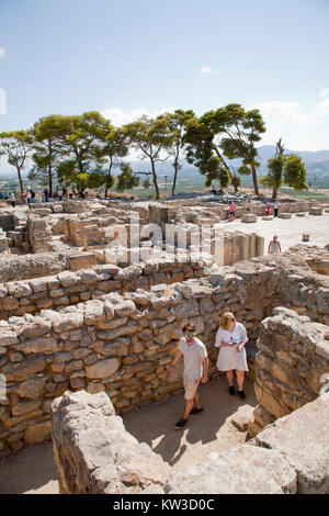 Zentrale Innenhof, Festos, archäologischen Bereich, Insel Kreta, Griechenland, Europa Stockfoto