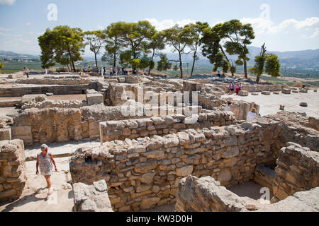 Zentrale Innenhof, Festos, archäologischen Bereich, Insel Kreta, Griechenland, Europa Stockfoto