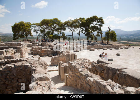 Innenhof und Bereich, Festos, archäologischen Bereich, Insel Kreta, Griechenland, Europa Stockfoto