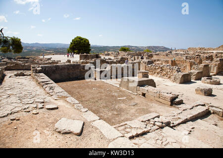 Zentrale Innenhof, Festos, archäologischen Bereich, Insel Kreta, Griechenland, Europa Stockfoto