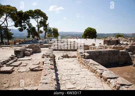 Zentrale Innenhof, Festos, archäologischen Bereich, Insel Kreta, Griechenland, Europa Stockfoto