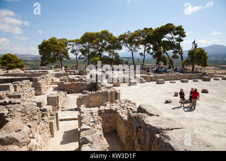 Innenhof und Bereich, Festos, archäologischen Bereich, Insel Kreta, Griechenland, Europa Stockfoto