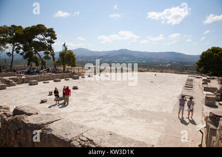 Innenhof und Bereich, Festos, archäologischen Bereich, Insel Kreta, Griechenland, Europa Stockfoto