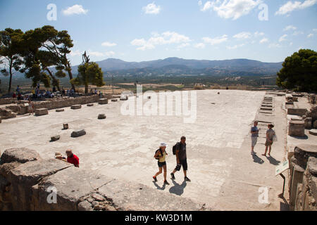 Innenhof und Bereich, Festos, archäologischen Bereich, Insel Kreta, Griechenland, Europa Stockfoto