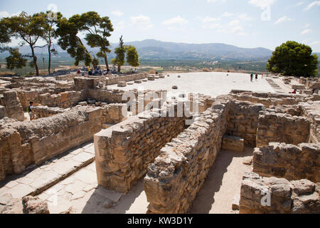 Innenhof und Bereich, Festos, archäologischen Bereich, Insel Kreta, Griechenland, Europa Stockfoto