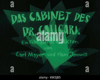 Titel Das Cabinet des Dr. Caligari Stockfoto