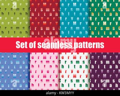 Der nahtlose Muster mit Buchstaben. Frohe Weihnachten. Vector Illustration Stock Vektor