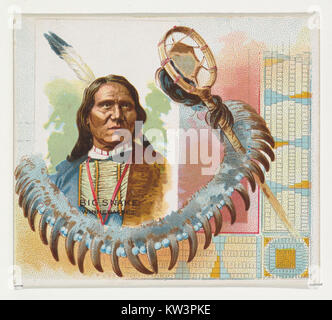 Grosse Schlange, Winnebagoes, der American Indian Chiefs-Serie (N36) für Allen & Ginter Zigaretten MET DP 838952 Stockfoto