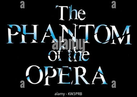 Die Titelkarte für „das Phantom der Oper“ ist ikonisch in der Kinogeschichte und repräsentiert den Stummfilm von Rupert Julian aus dem Jahr 1925 mit Lon Chaney als das Phantom. Stockfoto