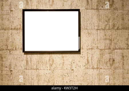 Leeren Bilderrahmen an der Wand. Im Alter von Wand Textur mit leeren Bilderrahmen Stockfoto