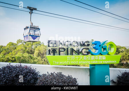 Hong Kong Ngong Ping 360-Seilbahn Stockfoto