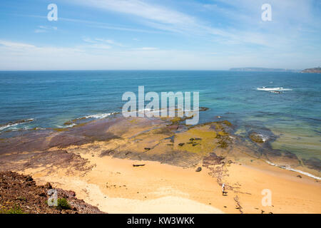 Der Fels Regal auf Long Reef Point in Sydney Northern Beaches bei Ebbe, New South Wales, Australien Stockfoto