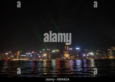 Hong Kong Light Show Stockfoto