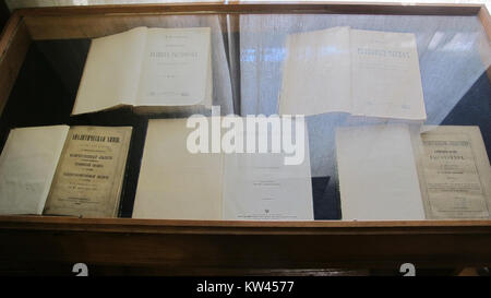 Foto des Boblovo-Museums in Russland, aufgenommen am 30. Juli 2016, mit Ausstellungen und kulturellen Angeboten. Stockfoto