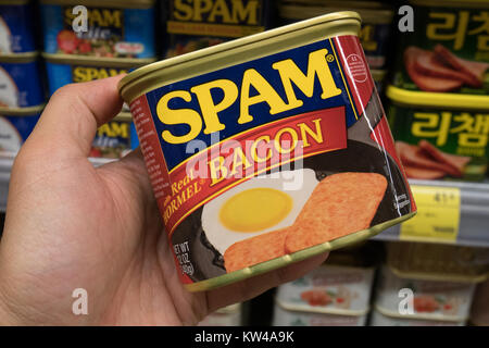 Spam Spam Fleisch im Supermarkt Stockfoto