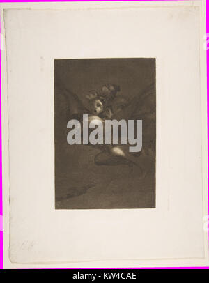 „Bon Voyage (Buen Viaje)“ ist ein Druck aus der Serie „die Caprices“ (Los Caprichos) von Francisco Goya, der eine satirische Szene des Abgangs eines travelerâ darstellt. Stockfoto