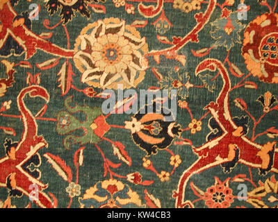 Blau Masse Teppich Fragment mit Scrollen Floral Vines MET wb 1970.302.5e Stockfoto