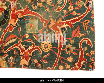 Blau Masse Teppich Fragment mit Scrollen Floral Vines MET wb 1970.302.5 f Stockfoto