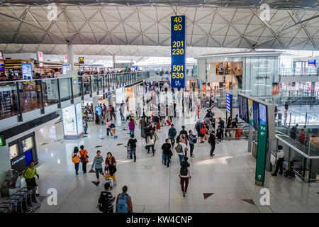 Hong Kong Flughafen Abflughalle Stockfoto