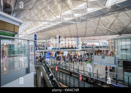 Hong Kong Flughafen Abflughalle Stockfoto