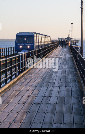 Southend on Sea Pier Eisenbahn Zug eine Hin- und Rückfahrt Stockfoto