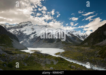 Mueller See mit Mount Sefton im Hintergrund, Neuseeland Stockfoto