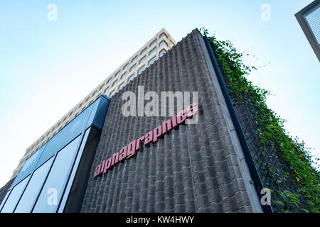 Signage für Druckerei AlphaGraphics im Silicon Valley Stadt Mountain View, Kalifornien, 24. August 2016. Stockfoto